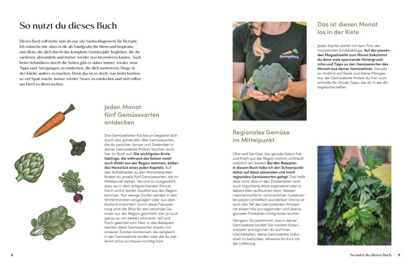 Cover Das Gemüsekisten Kochbuch, DK Verlag, Stefanie Hiekmann, Illustr. Lubovchipurko